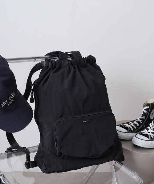 ROOTOTE（ルートート）の「ROOTOTE　パッカブル3WAYトート＆ショルダー＆バックパック（トートバッグ・レディース・コーラル/グレー/グリーン/ブラック/クリーム・FREE）」の2枚目の写真