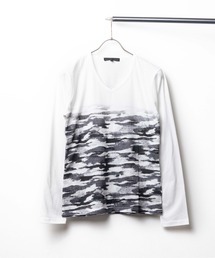 in the attic（インジアティック）の「■in the attic■VネックカモフラプリントL／S（Tシャツ/カットソー）」