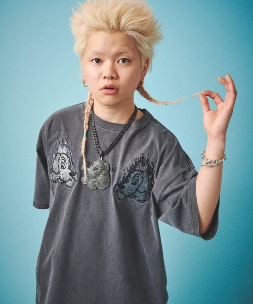 GALFY(ガルフィー)の「【GALFY/ガルフィー】ガルクエTee(Tシャツ/カットソー・メンズ・ホワイト/ライトブルー/スミクロ・L/XL)」の2枚目の写真
