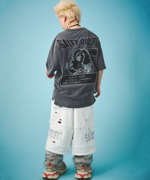 GALFY(ガルフィー)の「【GALFY/ガルフィー】ガルクエTee(Tシャツ/カットソー・メンズ・ホワイト/ライトブルー/スミクロ・L/XL)」の22枚目の写真