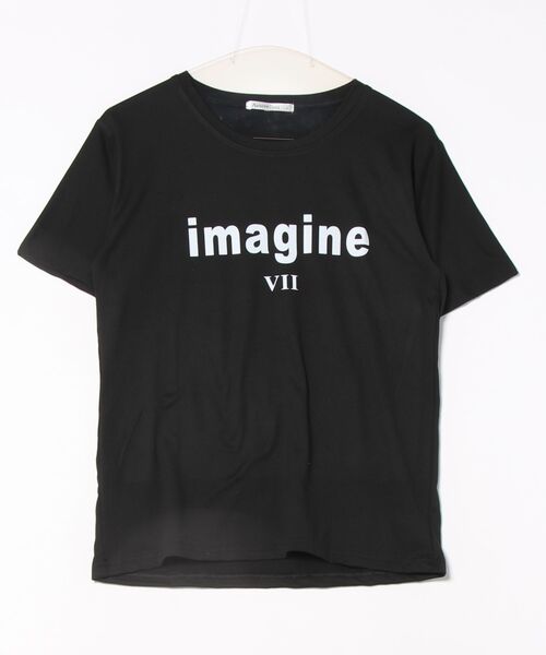 Asterellivi(アステレリビ)の「プリント半袖カットソー(Tシャツ/カットソー・レディース・ブラック/グレー・FREE)」の6枚目の写真