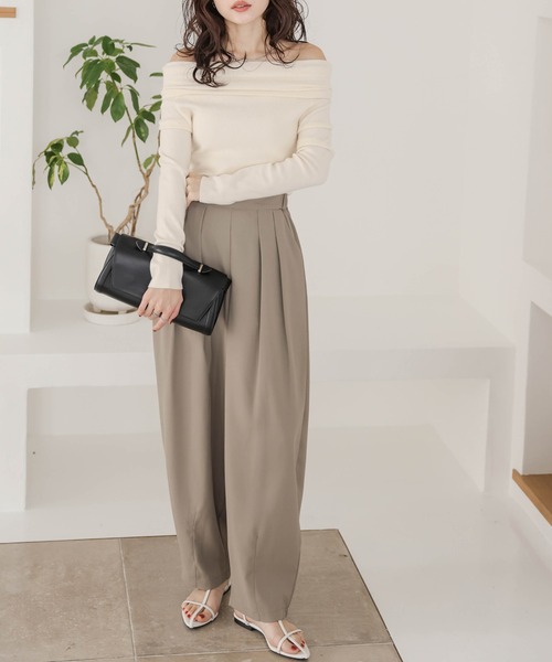 AMELY(エミリー)の「ライトツイルカーブパンツ(その他パンツ・レディース・ブラウン/ブラック/ライトグレー/ベビーピンク/キナリ・M/L)」の7枚目の写真