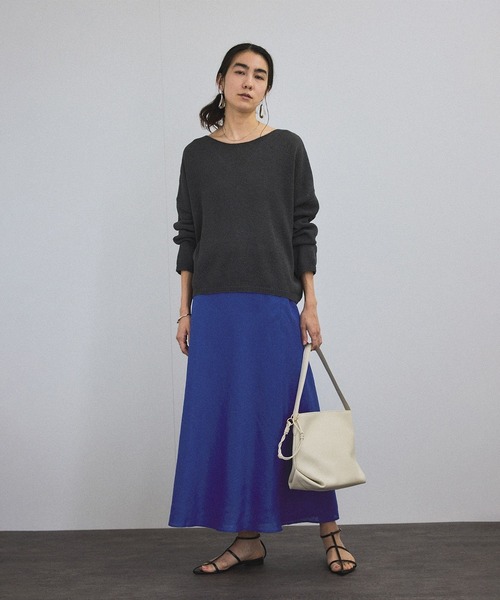 SALON adam et rope'（サロン アダム エ ロペ）の「リネンバイヤススカート［GENTLE LINEN］（スカート・レディース・ホワイト/グレー/ブルー/グレー系その他/ブラック・FREE）」の19枚目の写真