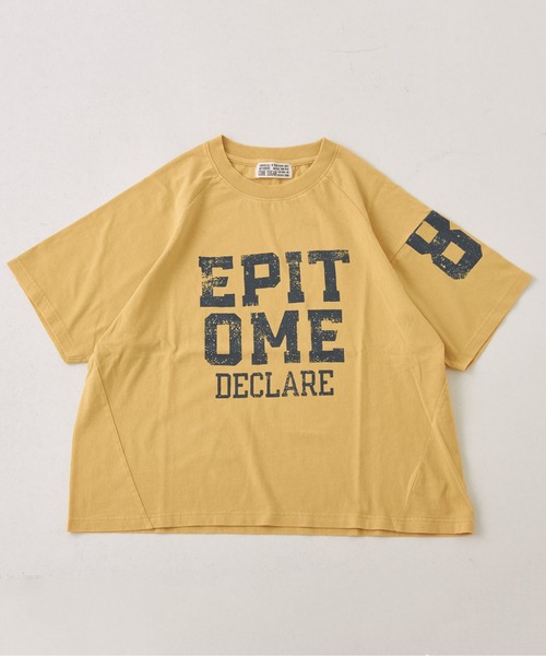 CUBE SUGAR(キューブシュガー)の「26/-OE天竺パウダー加工切替ラグランスリーブTシャツ(Tシャツ/カットソー・レディース・グレー/マルチ/イエロー/ネイビー/ピンク・M)」の10枚目の写真