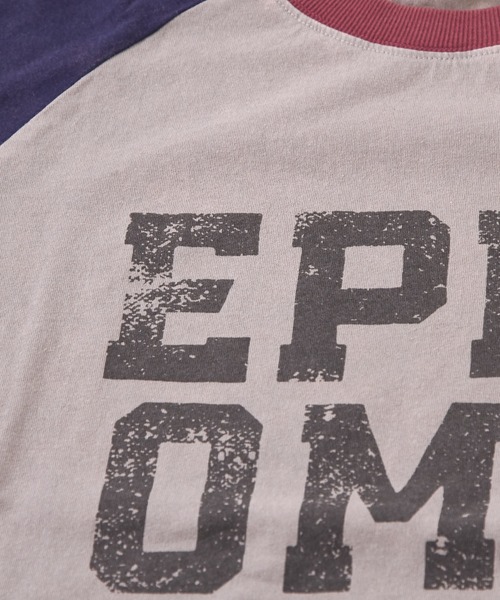 CUBE SUGAR(キューブシュガー)の「26/-OE天竺パウダー加工切替ラグランスリーブTシャツ(Tシャツ/カットソー・レディース・グレー/マルチ/イエロー/ネイビー/ピンク・M)」の18枚目の写真