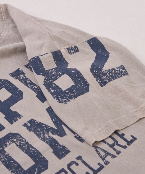 CUBE SUGAR(キューブシュガー)の「26/-OE天竺パウダー加工切替ラグランスリーブTシャツ(Tシャツ/カットソー・レディース・グレー/マルチ/イエロー/ネイビー/ピンク・M)」の9枚目の写真