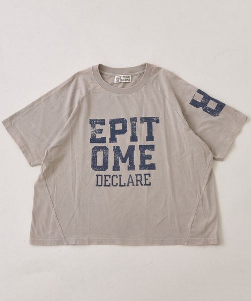 CUBE SUGAR(キューブシュガー)の「26/-OE天竺パウダー加工切替ラグランスリーブTシャツ(Tシャツ/カットソー・レディース・グレー/マルチ/イエロー/ネイビー/ピンク・M)」の6枚目の写真