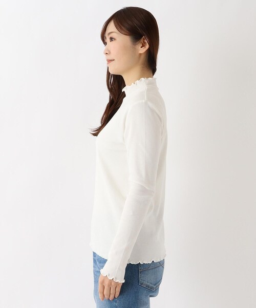 one'sterrace（ワンズテラス）の「ハイネックメロープルオーバー（Tシャツ/カットソー・レディース・ライトグリーン系/ブラック系8/アイボリー系8・02）」の4枚目の写真
