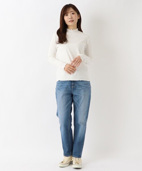 one'sterrace（ワンズテラス）の「ハイネックメロープルオーバー（Tシャツ/カットソー・レディース・ライトグリーン系/ブラック系8/アイボリー系8・02）」の15枚目の写真