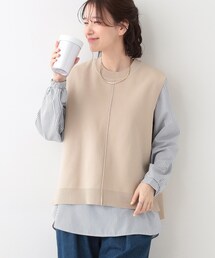 DRESKIP | 【S-LL/2点セット】着回し自在 ニットベスト＋フレアブラウス(その他トップス)