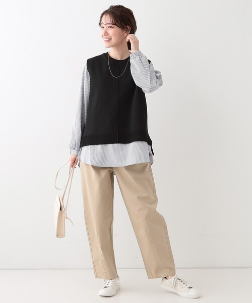 DRESKIP(ドレスキップ)の「【S-LL/2点セット】着回し自在 ニットベスト+フレアブラウス(その他トップス・レディース・ベージュ/オフホワイト/チャコールグレー/ブラック・01/02/03)」の15枚目の写真