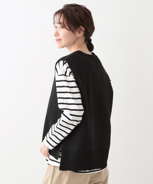 DRESKIP(ドレスキップ)の「【S-LL/2点セット】着回し自在 ニットベスト+フレアブラウス(その他トップス・レディース・ベージュ/オフホワイト/チャコールグレー/ブラック・01/02/03)」の17枚目の写真