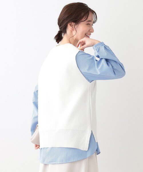 DRESKIP(ドレスキップ)の「【S-LL/2点セット】着回し自在 ニットベスト+フレアブラウス(その他トップス・レディース・ベージュ/オフホワイト/チャコールグレー/ブラック・01/02/03)」の22枚目の写真