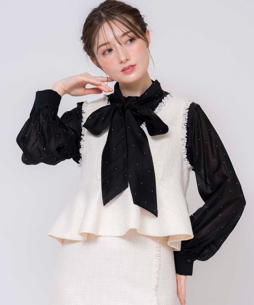 Noela（ノエラ）の「アソートボウタイブラウス（シャツ/ブラウス・レディース・ブラック/オフホワイト/サックスブルー/その他1・フリー）」の7枚目の写真