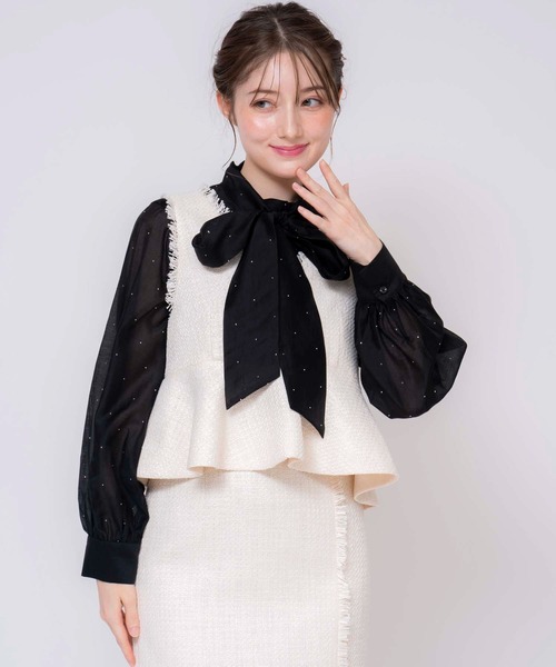 Noela（ノエラ）の「アソートボウタイブラウス（シャツ/ブラウス・レディース・ブラック/オフホワイト/サックスブルー/その他1・フリー）」の8枚目の写真