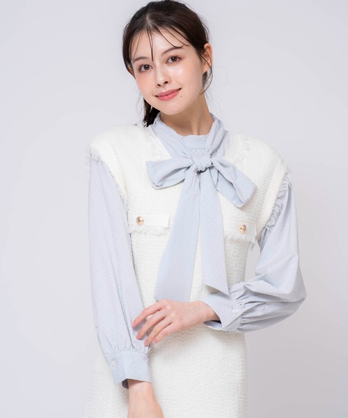 Noela（ノエラ）の「アソートボウタイブラウス（シャツ/ブラウス・レディース・ブラック/オフホワイト/サックスブルー/その他1・フリー）」の22枚目の写真