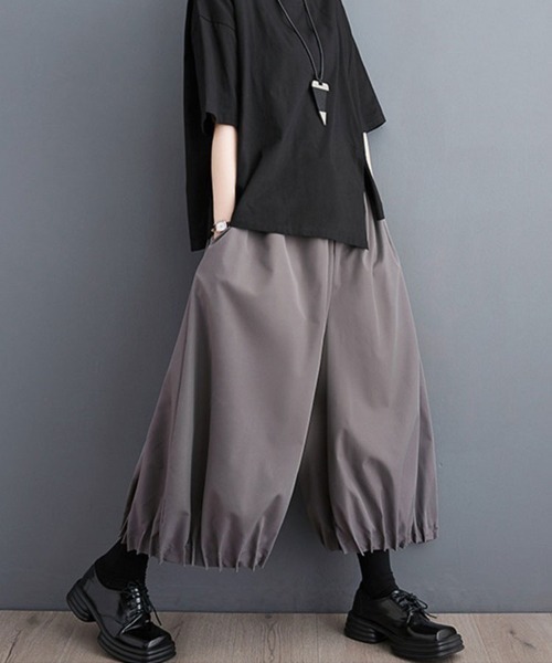 SallyLunn(サリーラン)の「ワイドガウチョパンツ(その他パンツ・レディース・グレー/ブラック・FREE)」の2枚目の写真