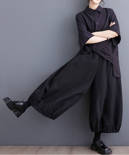 SallyLunn(サリーラン)の「ワイドガウチョパンツ(その他パンツ・レディース・グレー/ブラック・FREE)」の3枚目の写真