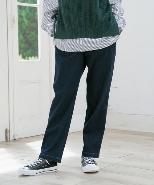 ikka(イッカ)の「【雑誌InRed11月号掲載】GOKU楽パンツ テーパード【親子コーデ】(その他パンツ・レディース・オリーブ/ブラック/オフホワイト/ブルー/ベージュ/ネイビー/オレンジ/ブラウン系その他/ダークオリーブ・M/S/L)」の1枚目の写真