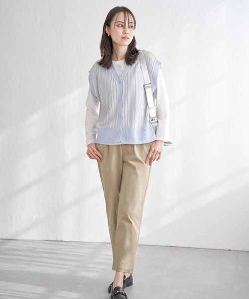 ikka(イッカ)の「【雑誌InRed11月号掲載】GOKU楽パンツ テーパード【親子コーデ】(その他パンツ・レディース・オリーブ/ブラック/オフホワイト/ブルー/ベージュ/ネイビー/オレンジ/ブラウン系その他/ダークオリーブ・M/S/L)」の17枚目の写真