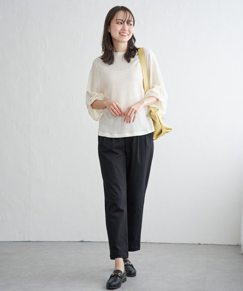 ikka(イッカ)の「【雑誌InRed11月号掲載】GOKU楽パンツ テーパード【親子コーデ】(その他パンツ・レディース・オリーブ/ブラック/オフホワイト/ブルー/ベージュ/ネイビー/オレンジ/ブラウン系その他/ダークオリーブ・M/S/L)」の22枚目の写真