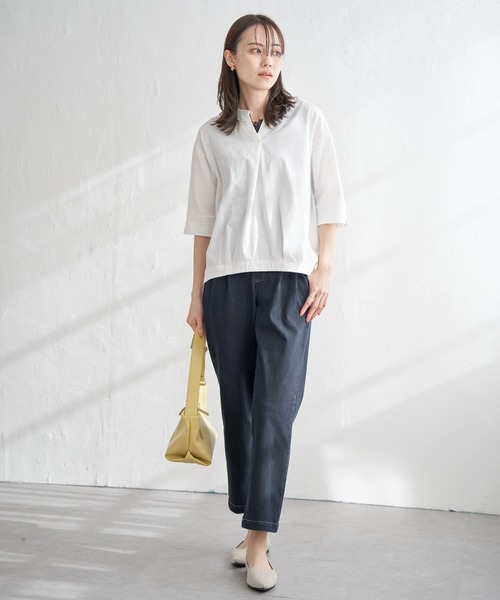 ikka(イッカ)の「【雑誌InRed11月号掲載】GOKU楽パンツ テーパード【親子コーデ】(その他パンツ・レディース・オリーブ/ブラック/オフホワイト/ブルー/ベージュ/ネイビー/オレンジ/ブラウン系その他/ダークオリーブ・M/S/L)」の12枚目の写真