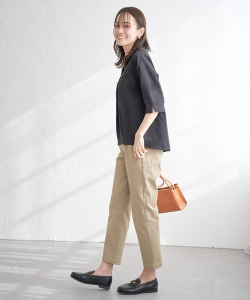 ikka(イッカ)の「【雑誌InRed11月号掲載】GOKU楽パンツ テーパード【親子コーデ】(その他パンツ・レディース・オリーブ/ブラック/オフホワイト/ブルー/ベージュ/ネイビー/オレンジ/ブラウン系その他/ダークオリーブ・M/S/L)」の19枚目の写真