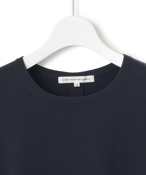 23区 L(ニジュウサンクオオキイサイズ)の「【洗える】レーヨンポリエステルストレッチ シャツコンビ ニット(ニット/セーター・レディース・ダークグリーン系/ネイビー系/ベージュ系・44/46/48)」の10枚目の写真