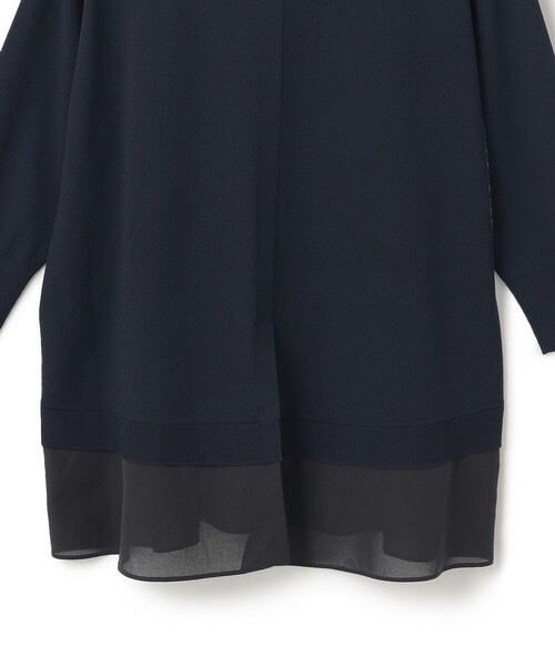 23区 L(ニジュウサンクオオキイサイズ)の「【洗える】レーヨンポリエステルストレッチ シャツコンビ ニット(ニット/セーター・レディース・ダークグリーン系/ネイビー系/ベージュ系・44/46/48)」の13枚目の写真