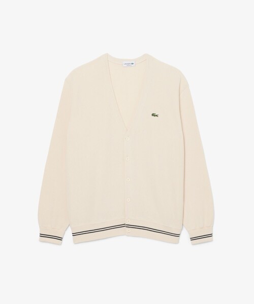 LACOSTE(ラコステ)の「リブニットステッチコットンニットカーディガン(カーディガン/ボレロ・メンズ・ライトブルー/ブラック/オフホワイト/クリアブラック/アイボリー・2/4/3/5)」の3枚目の写真