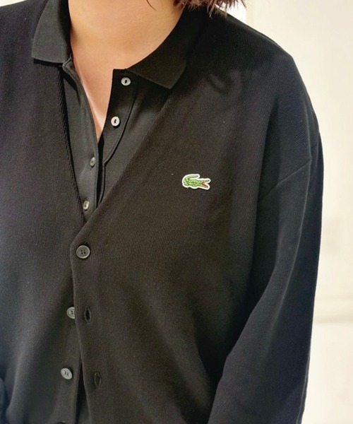 LACOSTE(ラコステ)の「リブニットステッチコットンニットカーディガン(カーディガン/ボレロ・メンズ・ライトブルー/ブラック/オフホワイト・2/4/3/5)」の2枚目の写真