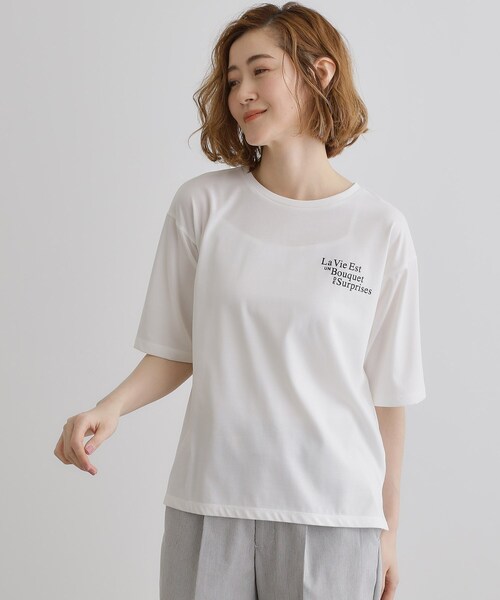 セール】五分袖ロゴプリントTシャツ（Tシャツ/カットソー）｜grove