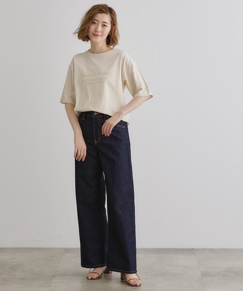 grove(グローブ)の「五分袖ロゴプリントTシャツ(Tシャツ/カットソー・レディース・ホワイト系3/ベージュ系その他3/オフホワイト/チャコールグレー/チャコール・01/02/03/04/05)」の20枚目の写真
