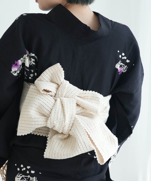 帯単品 utatane 渦編み 半幅帯 日本製（和装小物）｜utatane