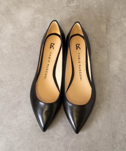 FABIO RUSCONI（ファビオルスコーニ）の「【FABIO RUSCONI/ファビオルスコーニ】ポインテッドトゥ レザー フラット パンプス（パンプス・レディース・シルバー/ブラック/アイボリー・36/37/38/39）」の3枚目の写真