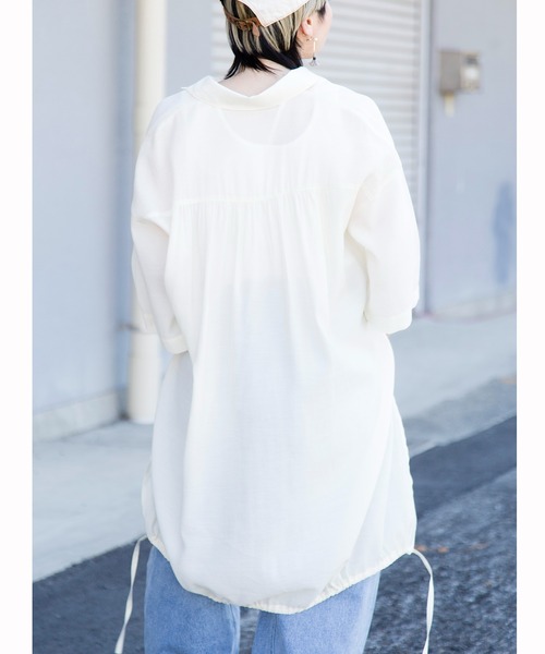OSMOSIS(オズモーシス)の「【WEB限定アイテム】バックロングギャザーブラウス(シャツ/ブラウス・レディース・ブラック/アイボリー/チャコール・ONE SIZE)」の13枚目の写真