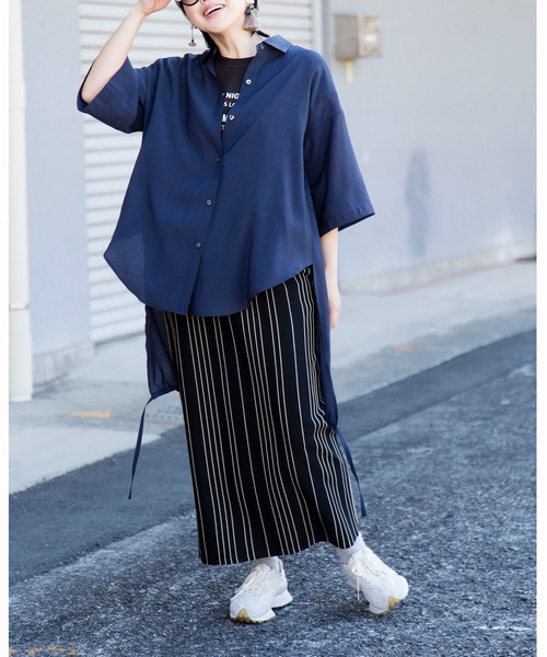 OSMOSIS(オズモーシス)の「【WEB限定アイテム】バックロングギャザーブラウス(シャツ/ブラウス・レディース・ブラック/アイボリー/チャコール・ONE SIZE)」の17枚目の写真