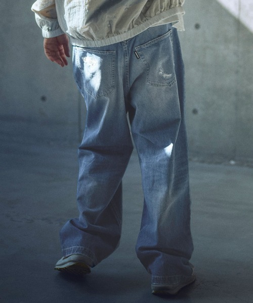 ADAM PATEK(アダムパテック)の「ADAMPATEK/destroy wide denim/デストロイワイドデニムパンツ(AP2518025)(デニムパンツ・レディース・ホワイト/ブラック/ダークインディゴブルー/ライトインディゴブルー・1/2)」の19枚目の写真