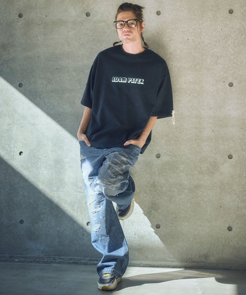 ADAM PATEK(アダムパテック)の「ADAMPATEK/destroy wide denim/デストロイワイドデニムパンツ(AP2518025)(デニムパンツ・レディース・ホワイト/ブラック/ダークインディゴブルー/ライトインディゴブルー・1/2)」の16枚目の写真