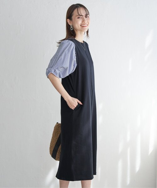ikka(イッカ)の「袖切り替えカットワンピース(ワンピース・レディース・ブラック/ネイビー/ベージュ・M/L/S)」の4枚目の写真