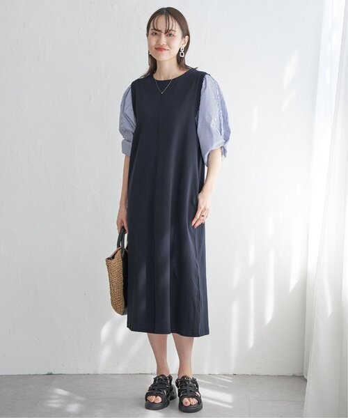 ikka(イッカ)の「袖切り替えカットワンピース(ワンピース・レディース・ブラック/ネイビー/ベージュ・M/L/S)」の7枚目の写真