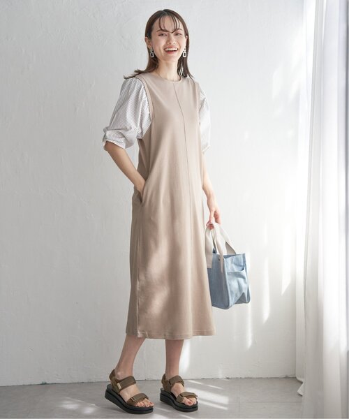 ikka(イッカ)の「袖切り替えカットワンピース(ワンピース・レディース・ブラック/ネイビー/ベージュ・M/L/S)」の13枚目の写真