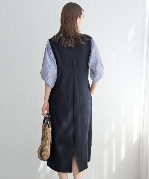 ikka(イッカ)の「袖切り替えカットワンピース(ワンピース・レディース・ブラック/ネイビー/ベージュ・M/L/S)」の15枚目の写真