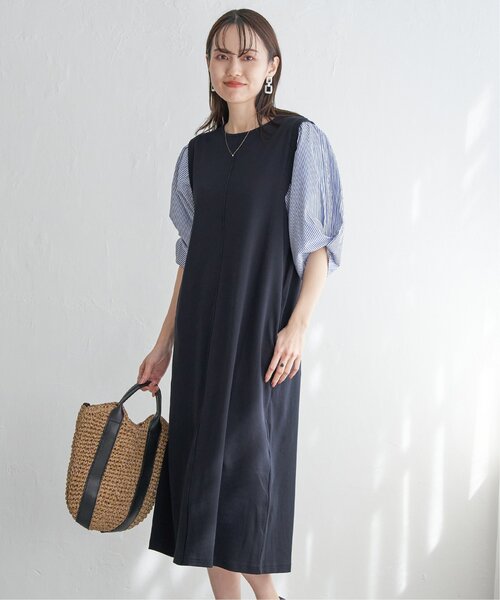 ikka(イッカ)の「袖切り替えカットワンピース(ワンピース・レディース・ブラック/ネイビー/ベージュ・M/L/S)」の16枚目の写真