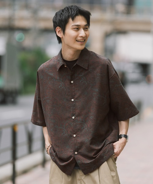 カモフラージュ　DNAシャツ セール】オーバーサイズ シワ加工 カモフラ柄シャツ CS2162