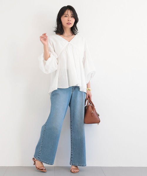 BARNYARDSTORM（バンヤードストーム）の「BARNYARDSTORM /  ボリュームリネンブラウス（シャツ/ブラウス・レディース・ブラック/ホワイト・S/M）」の14枚目の写真