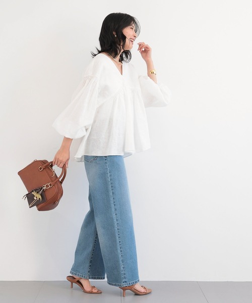 BARNYARDSTORM（バンヤードストーム）の「BARNYARDSTORM /  ボリュームリネンブラウス（シャツ/ブラウス・レディース・ブラック/ホワイト・S/M）」の15枚目の写真