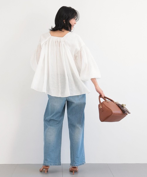 BARNYARDSTORM（バンヤードストーム）の「BARNYARDSTORM /  ボリュームリネンブラウス（シャツ/ブラウス・レディース・ブラック/ホワイト・S/M）」の16枚目の写真