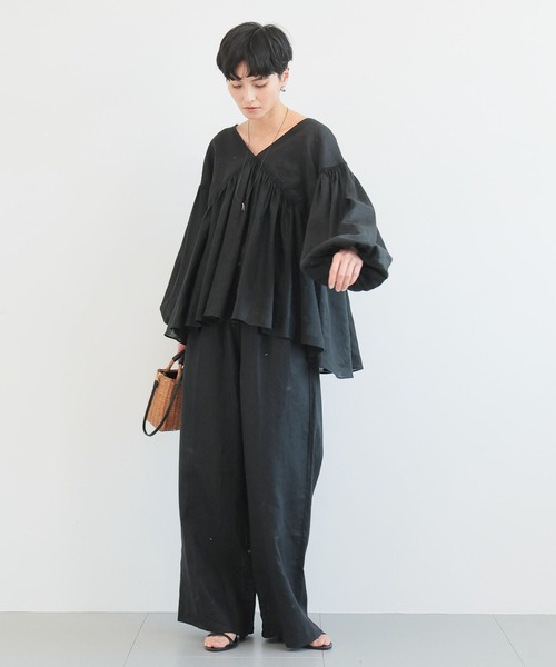 BARNYARDSTORM（バンヤードストーム）の「BARNYARDSTORM /  ボリュームリネンブラウス（シャツ/ブラウス・レディース・ブラック/ホワイト・S/M）」の17枚目の写真