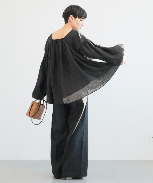 BARNYARDSTORM（バンヤードストーム）の「BARNYARDSTORM /  ボリュームリネンブラウス（シャツ/ブラウス・レディース・ブラック/ホワイト・S/M）」の19枚目の写真